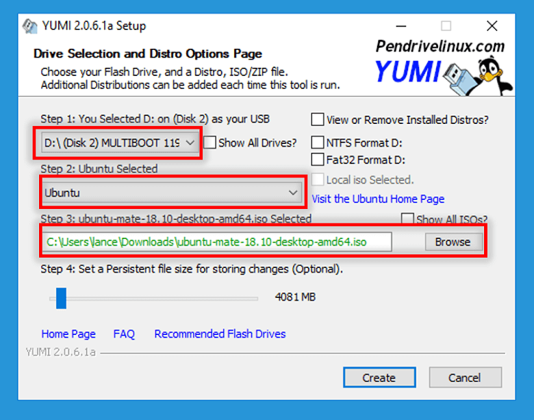 Setting bootable ISO YUMI