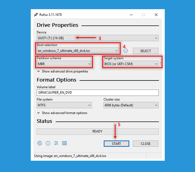 Mulai Buat Bootable Rufus