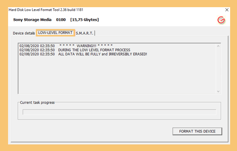 Tab low level format flashdisk