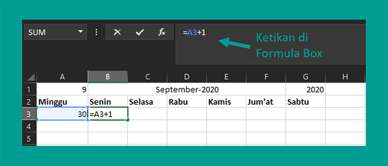Pengaturan Kolom Cell Format