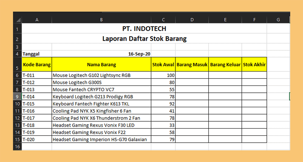 Download Data Barang Minimarket Excel  Latihan Online