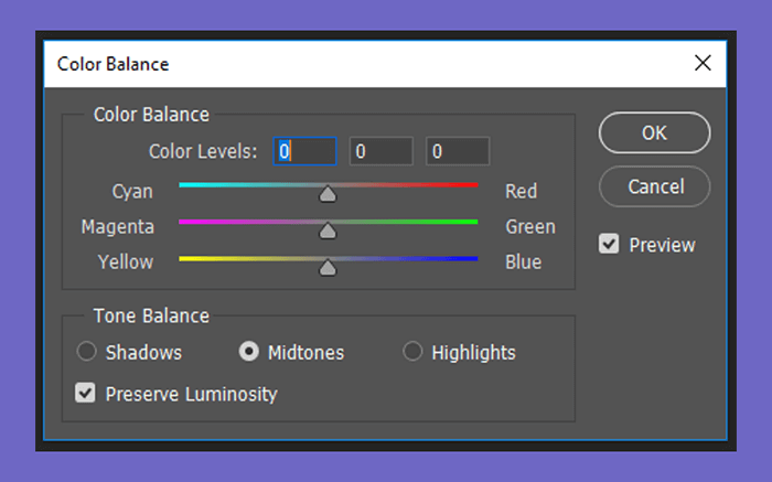 Contoh Menu Color Balance Photoshop