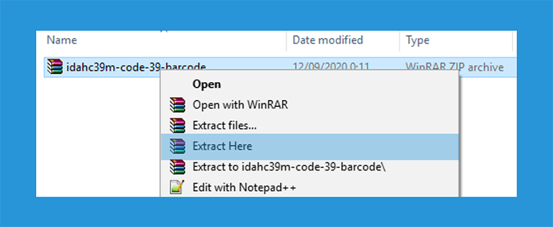 Extract File Font