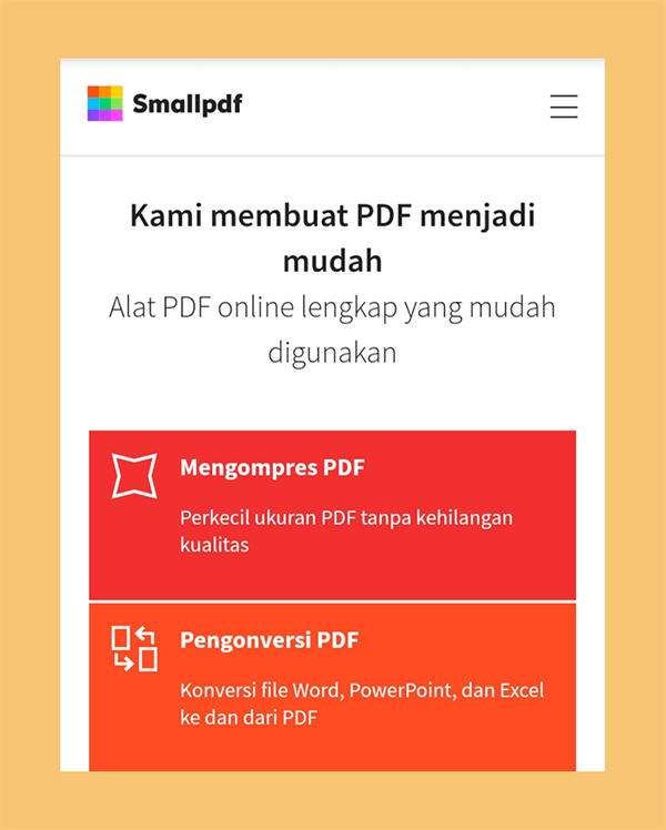 Halaman Utama SmallPDF