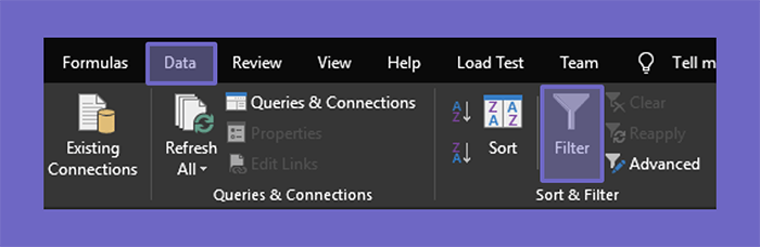 Icon Filter Data Excel
