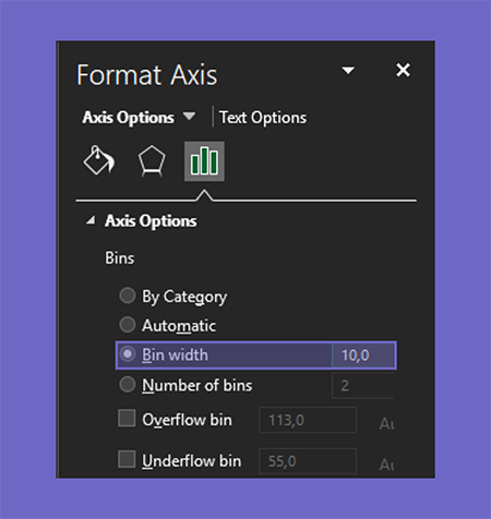 Mengatur Opsi Histogram Untuk Dipercantik