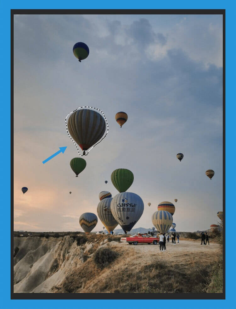 Menghilangkan Objek Balon Udara Bagian Tengah