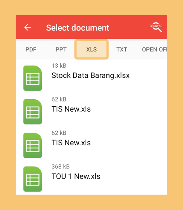 Pilih Format PDF Excel