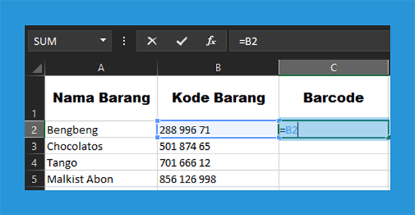 Rumus Barcode di Excel