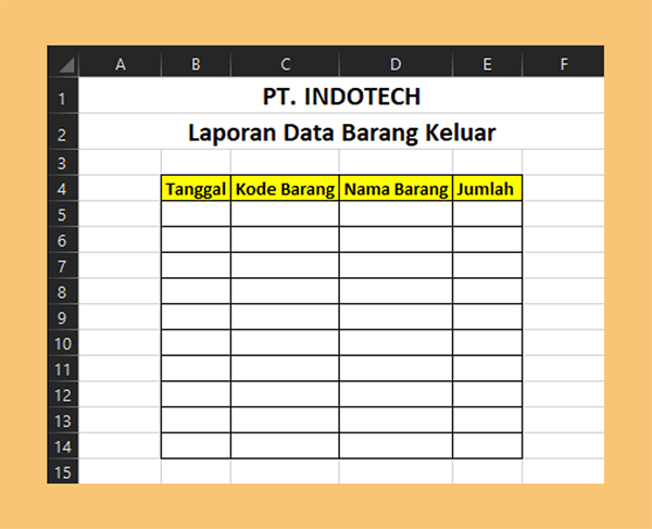 Tabel Barang Keluar Excel