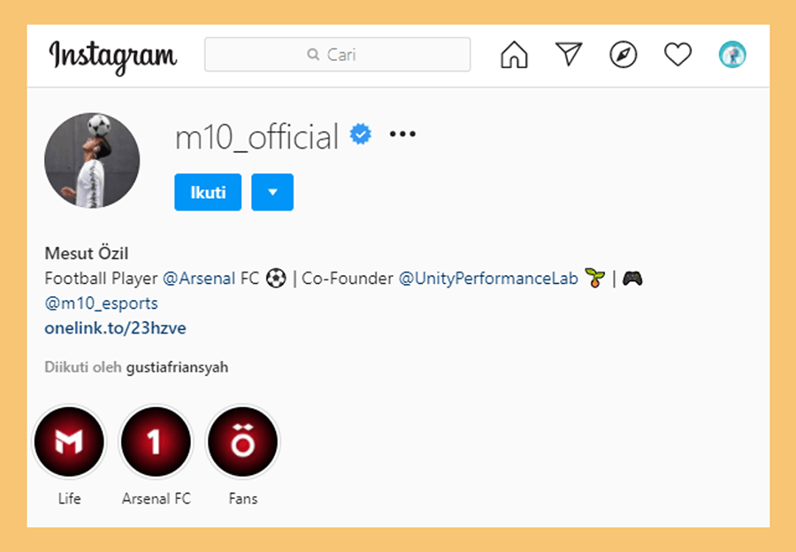 Contoh Akun IG Seniman