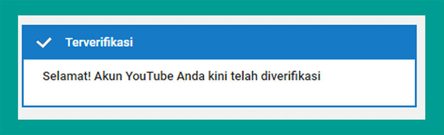 Youtube Sudah Verifikasi