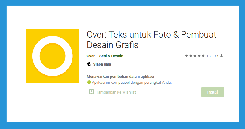 Aplikasi Over Instagram