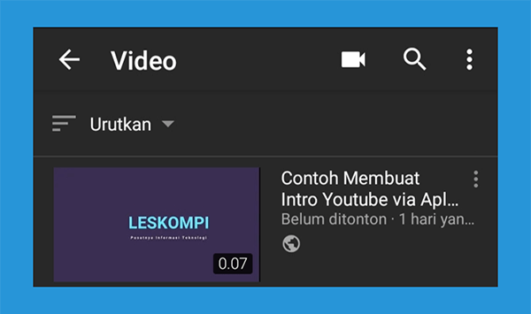 Video Berhasil Upload