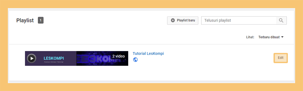Edit Playlist yang Ada