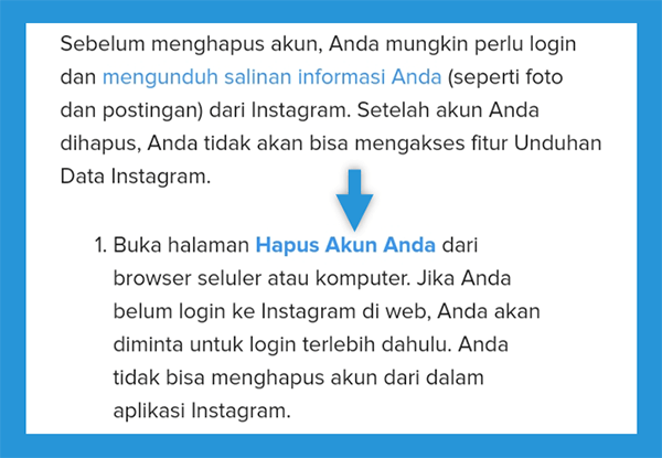 Konfirmasi Hapus Akun IG yang Diinginkan