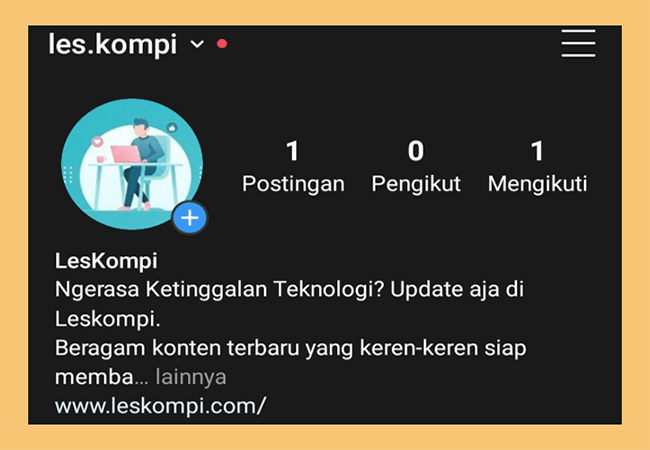 Masuk ke akun Instagram