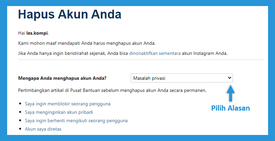 Alasan Menonaktifkan IG