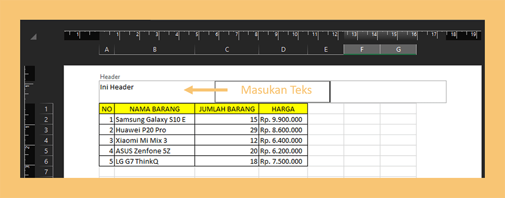 Mengatur Informasi Pada Header