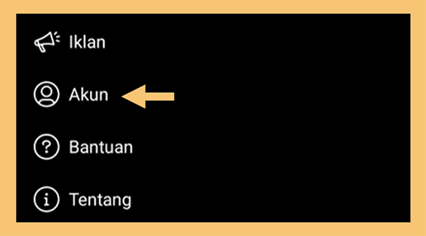 Menu Akun di IG