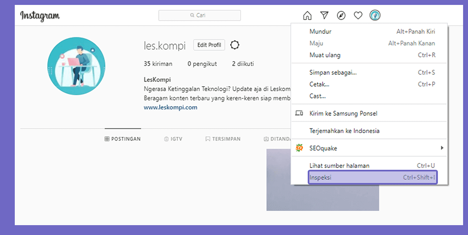 Pengaturan Inspeksi di Google Chrome