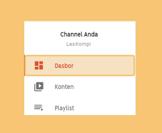 Dasbor Konten Youtube