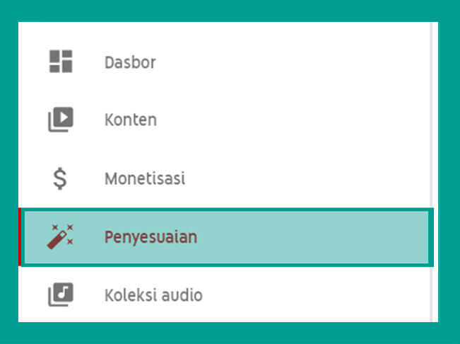 Menu Penyesuaian di Youtube