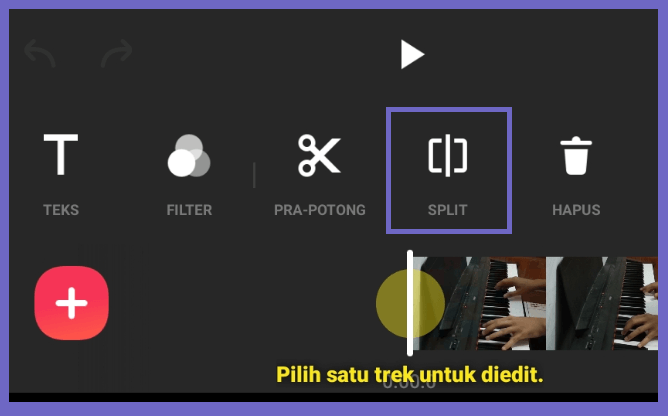 Menu Trim di Inshot