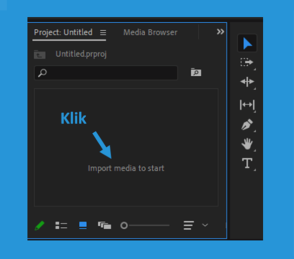 Import Media di Menu Project