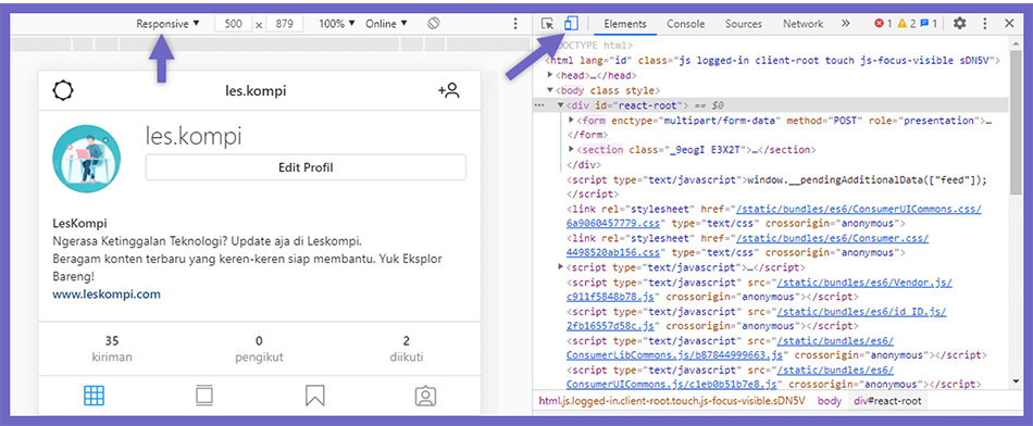 Setting Responsive di Chrome