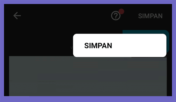 Menu Simpan Video Crop di Inshot