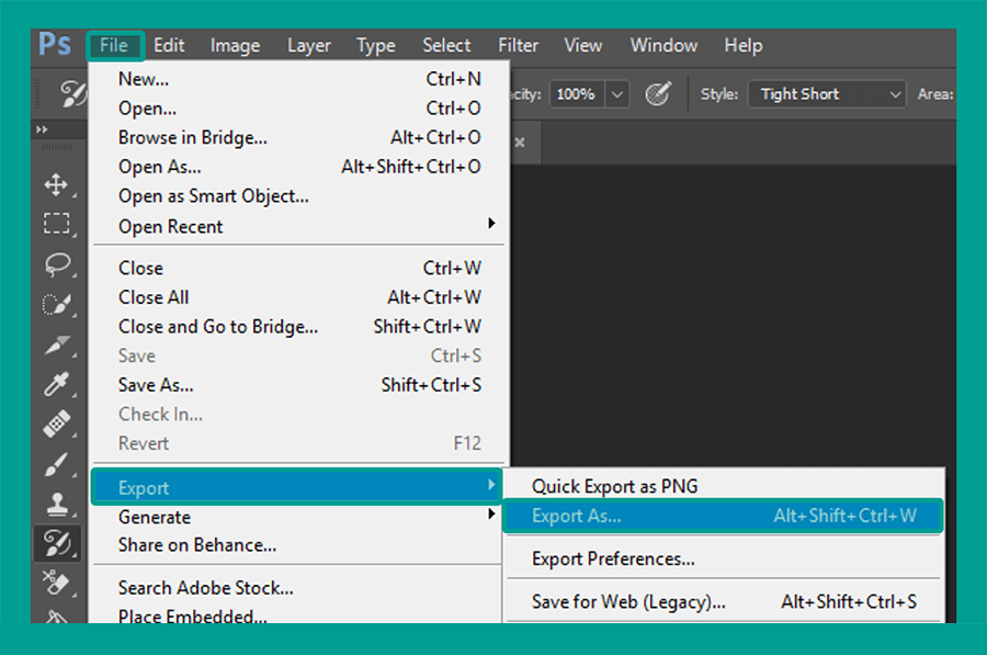 Menu Resize Sampul