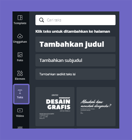 Menu Untuk Tambah Text Tambahan Video