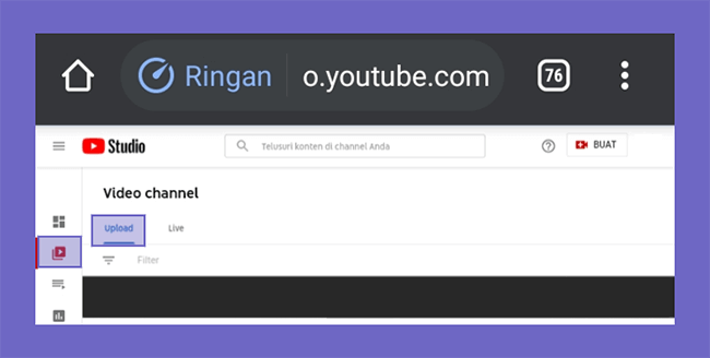 Tab Upload di Youtube