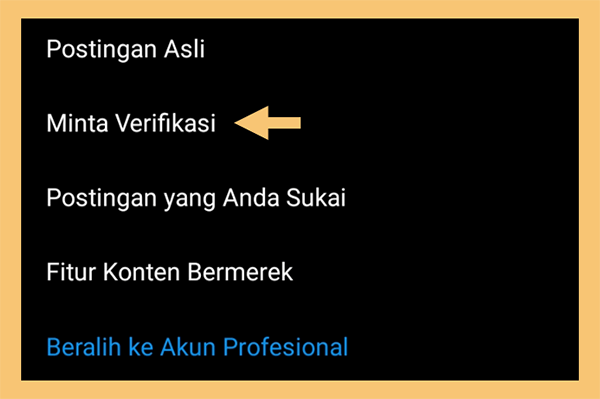 Minta Verifikasi di IG