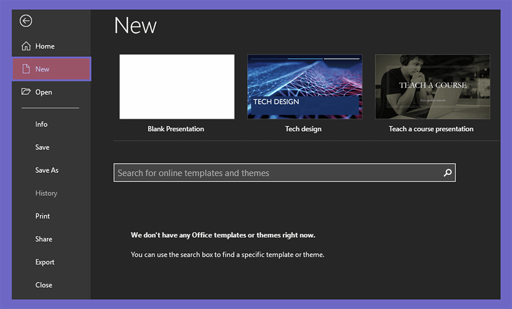 Menu Template di PPT