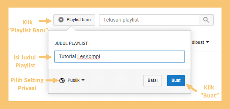 Pengaturan Playlist Video