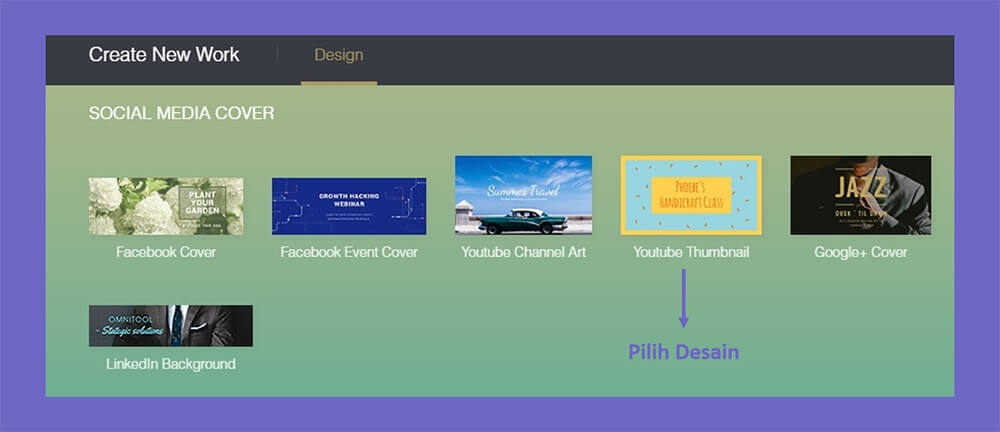 Pilih Desain Thumbnail di Fotor
