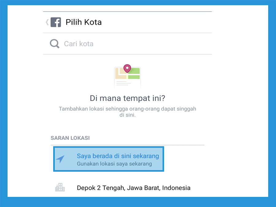 Pilih Kota di FB