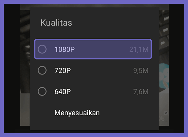 Setting Kualitas Video Inshot