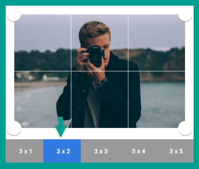 atur ukuran grid photosplit
