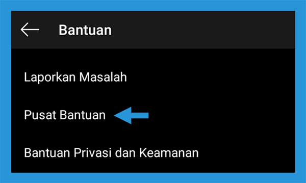 Halaman Pusat Bantuan IG