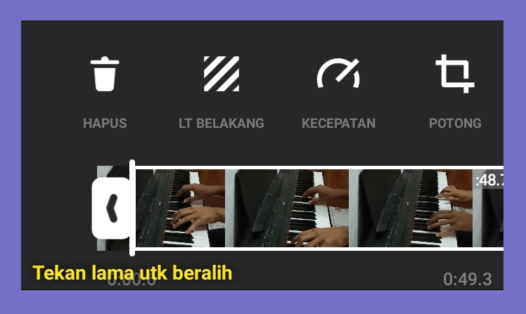 Atur Durasi Video dari Trim
