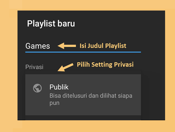 Mengatur Judul dan Deskripsi Playlist