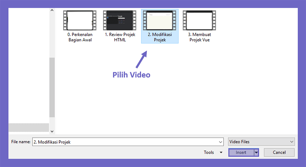 Tambah File Video ke PPT