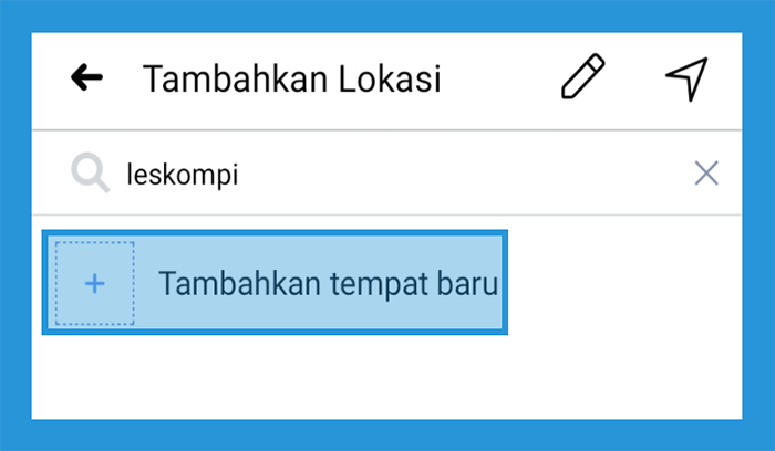 Tambah Tempat Baru di FB