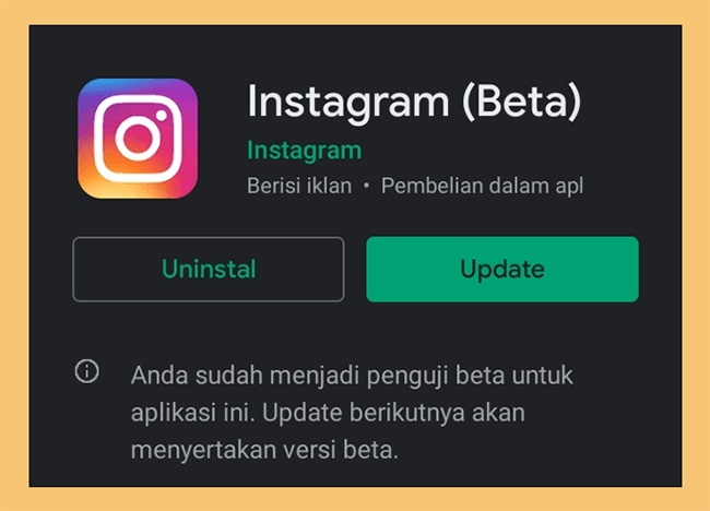 Update Aplikasi IG