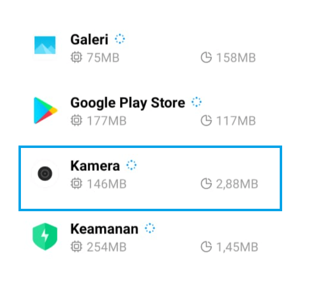 Aplikasi Kamera di Setelan