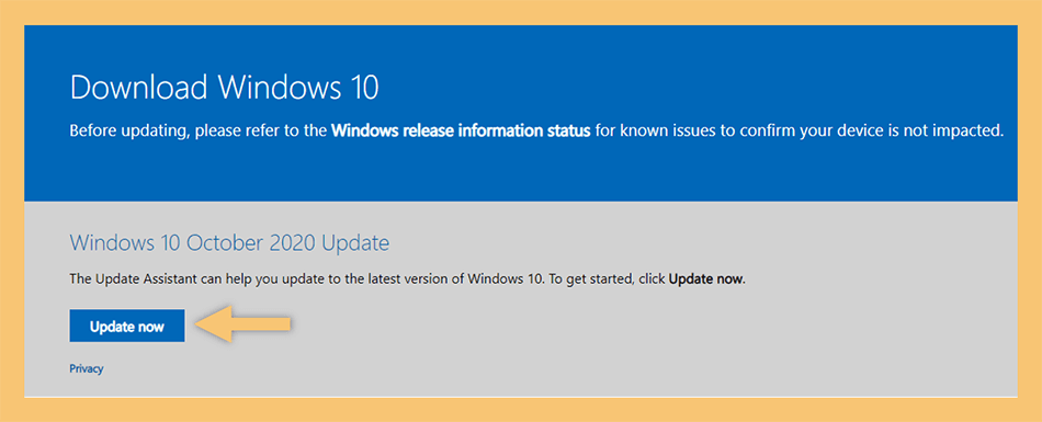 Aplikasi Tool Update Assistant Windows