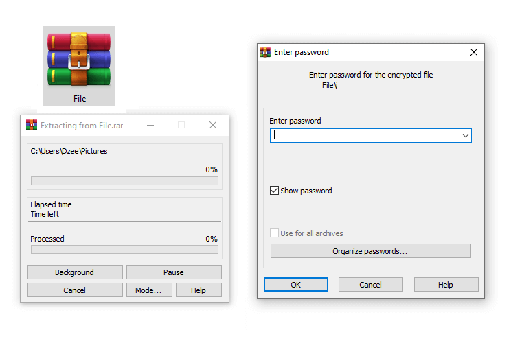 Mengatur Password RAR